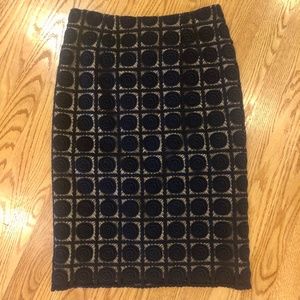 Robert Rodriguez pencil skirt, black rosette overlay to a neutral underskirt